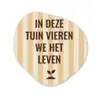 Tuin - Quote - Strepen - Zomer Wandcirkel Organisch Aluminium middel -3d