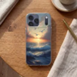 Meeuwen - Zonsondergang - Zee - Wolken Telefoonhoesje iPhone 17 Pro Max klein -sfeer1