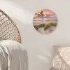 Zonsondergang - Duin - Strand - Planten - Zee Wandcirkel kunststof plaat 5mm dik klein -sfeer5