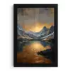 Berglandschap met Gouden Zonsondergang fotolijst zwart zonder passe partout klein -3d