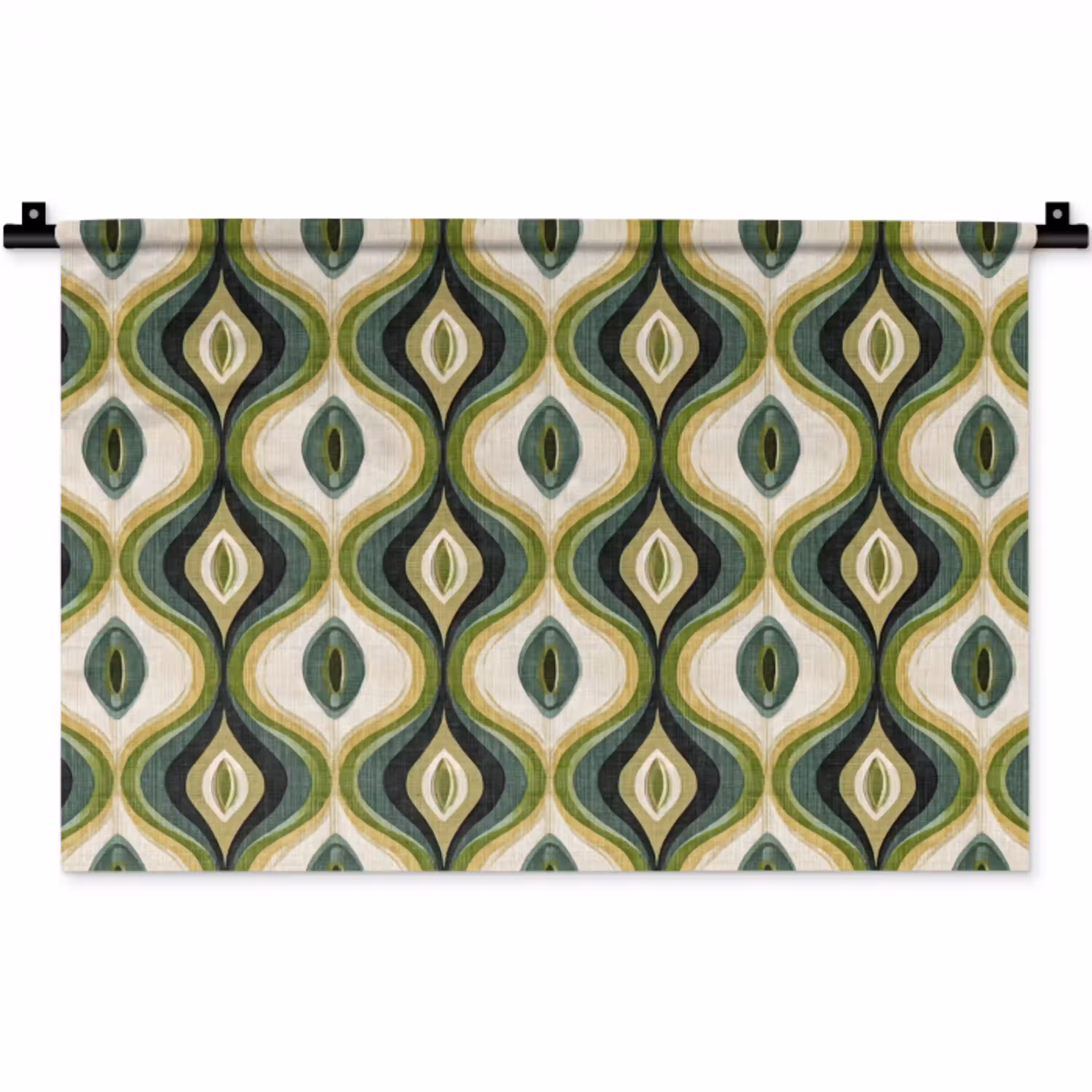 Abstract - Ritmisch - Groen Wandkleed katoen klein 269 -zz3d
