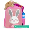 Roze - Konijn - Glimlach - Illustratie Kinderrugzak - Roze middel -inhoud_NL