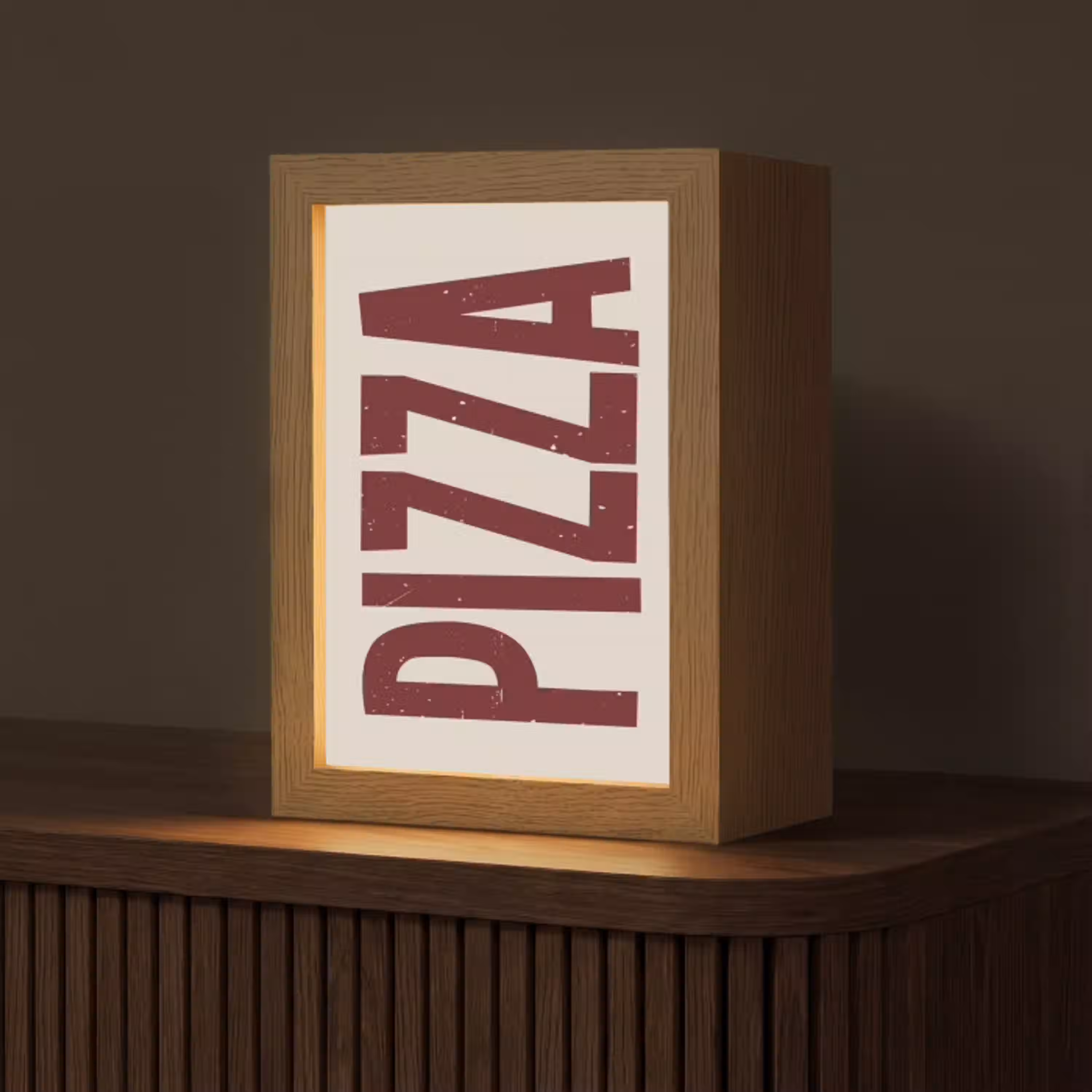 Pizza - Vintage - Decoratie - Japandi Light Box met kabel (Tafellamp) klein -z3d_website