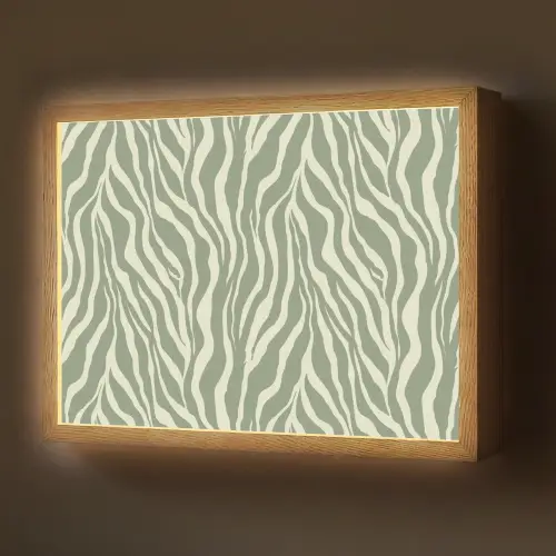 Zebra - Motief - Groen Light Box met batterij (Wandlamp) middel 907 -z3d_website
