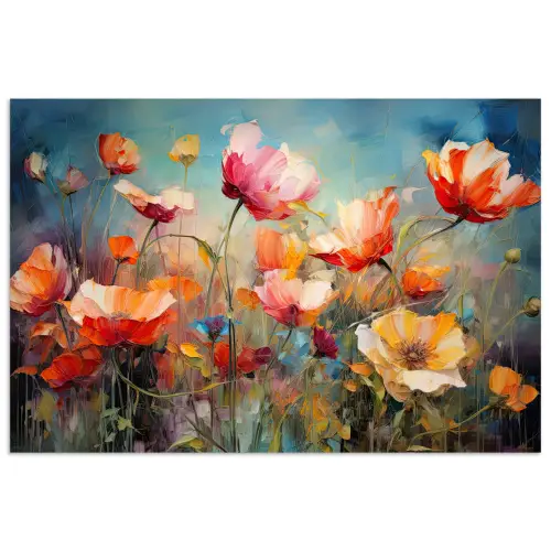 Bloemen - Watercolor - Kunst - Botanisch - Natuur poster papier klein -3d