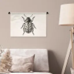 Kever - Insect - Vintage Wandkleed katoen klein -sfeer4