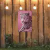 Panter - Luxe - Roze tuinposter los doek klein -sfeer1
