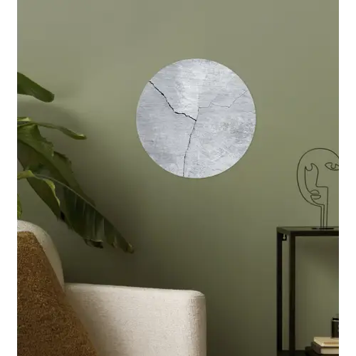 Beton - Scheur - Grijs Wandcirkel behangsticker klein -sfeer2