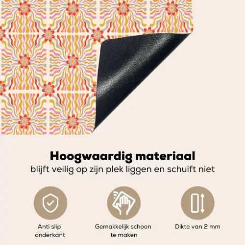 Patroon - Retro - Kleur Inductie beschemer met haakjes klein 777 -ky-onderkant-nl