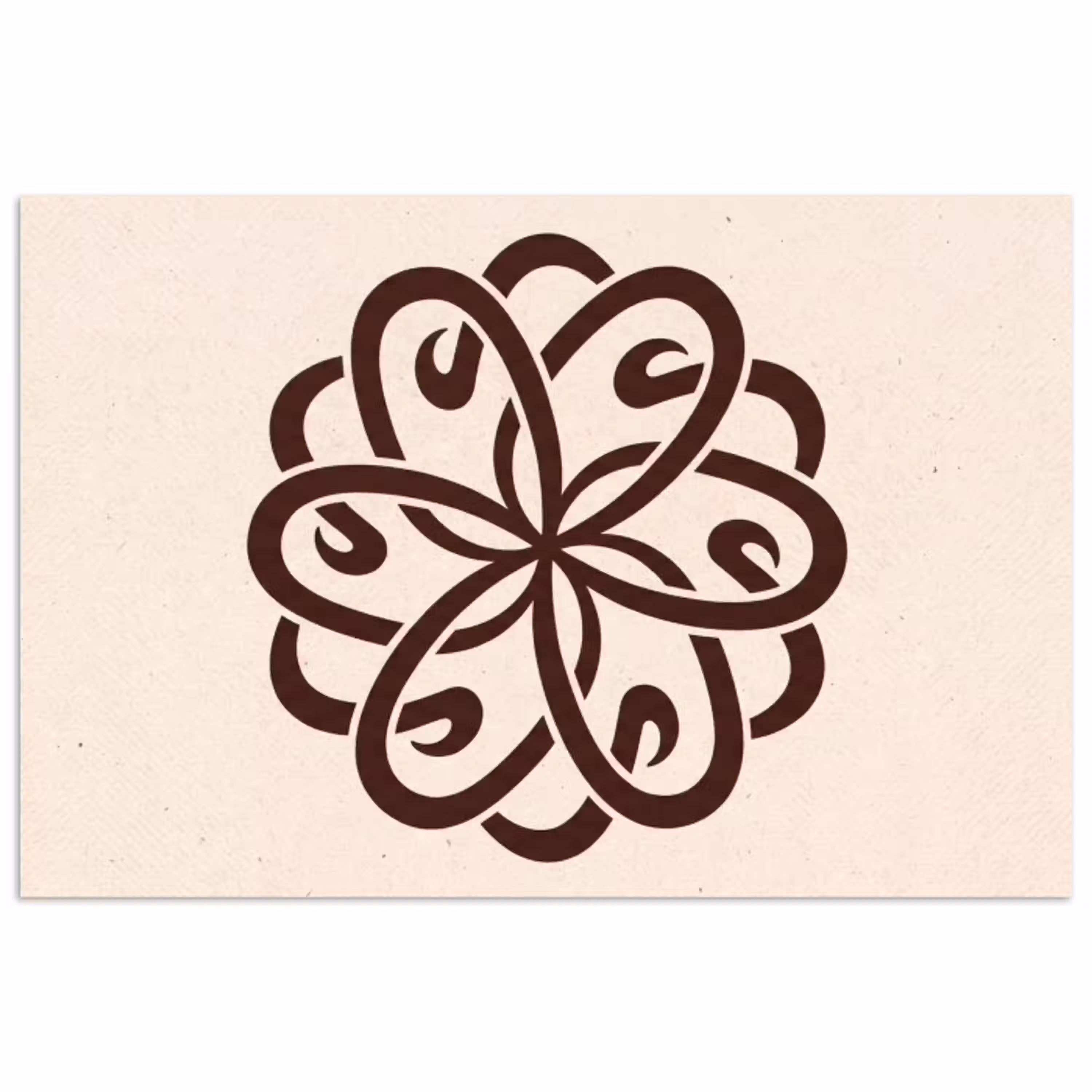 Patroon - Knoop - Abstract - Modern - Bruin poster papier klein -3d