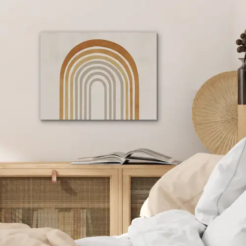 Minimalistisch - Boog - Lijnen - Beige PET vilt klein -sfeer3
