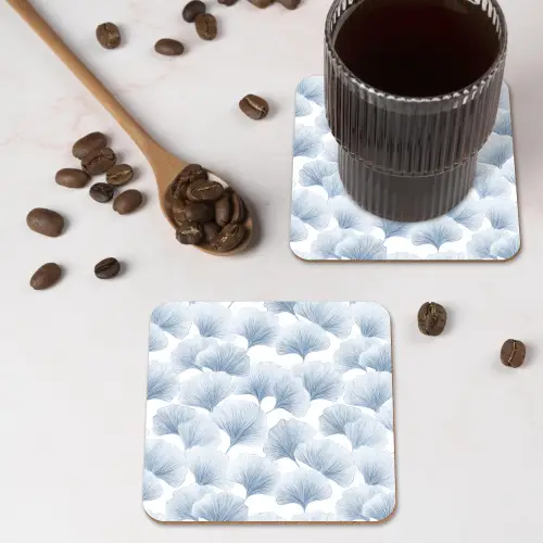 Waaier - Modern - Blauw onderzetter kurk middel 366 -sfeer2