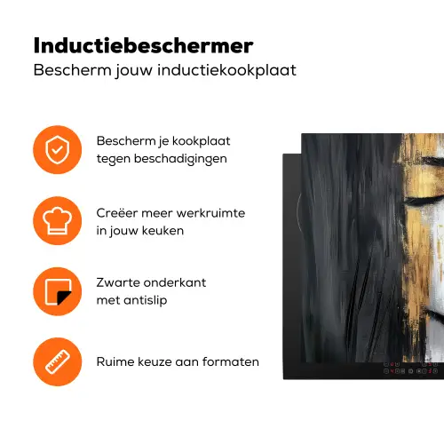 Gezicht - Vrouw - Penseelstreken - Abstract Inductie beschermer vinyl 3mm klein -zzzzzzz-td-ups