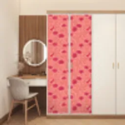Weidebloemen - Romantisch - Roze deurposter klein 289 -sfeer3
