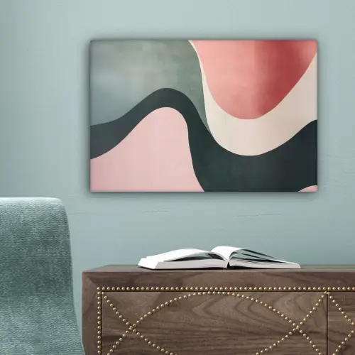 Abstract - Golven - Sierlijk - Roze canvas 2cm klein -sfeer4
