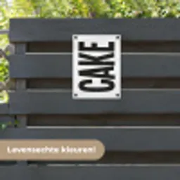Zwart - Cake - Eten - Decoratie tuinposter los doek klein -sfeer3