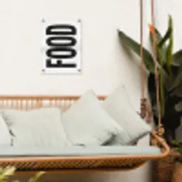 Food - Zwart - Wit - Decoratie tuinposter los doek klein -sfeer7