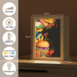 Fastfood - Graffiti - Hamburger - Eten - Modern Light Box met kabel (Tafellamp) klein -USP_FR