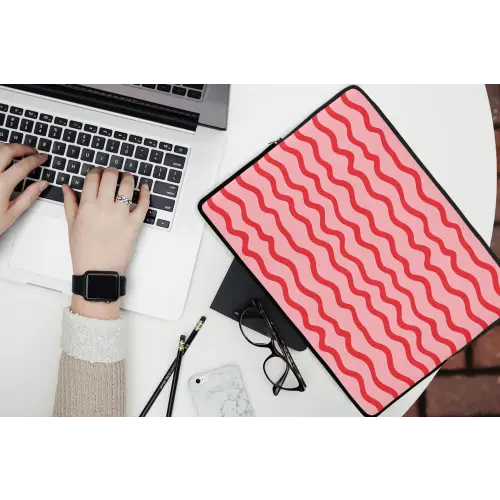 Speels - Patroon - Rood laptophoes neopreen klein 279 -bureau
