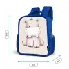 Nijlpaard op beige achtergrond illustratie Kinderrugzak - Blauw middel -productfoto_formaten