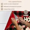 Kerstman - Rendier - Tekst - Rood - Zwart keuken achterwand spatscherm klein -spatscherm_NL