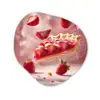 Aardbei - Taart- Eten - Roze Wandcirkel Organisch Aluminium middel -3d