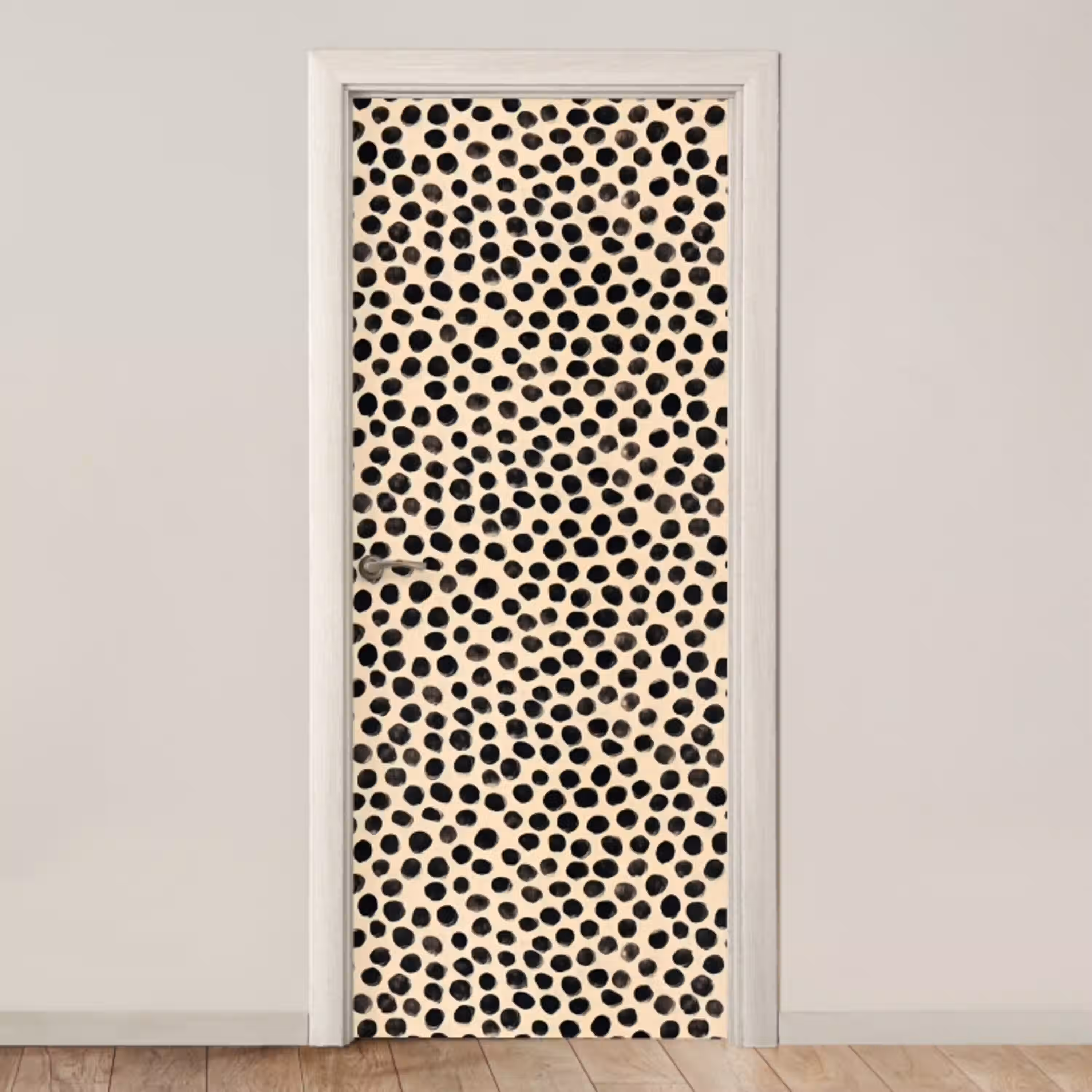 Stippen - Patroon - Zwart deurposter klein 289 -3d_beige