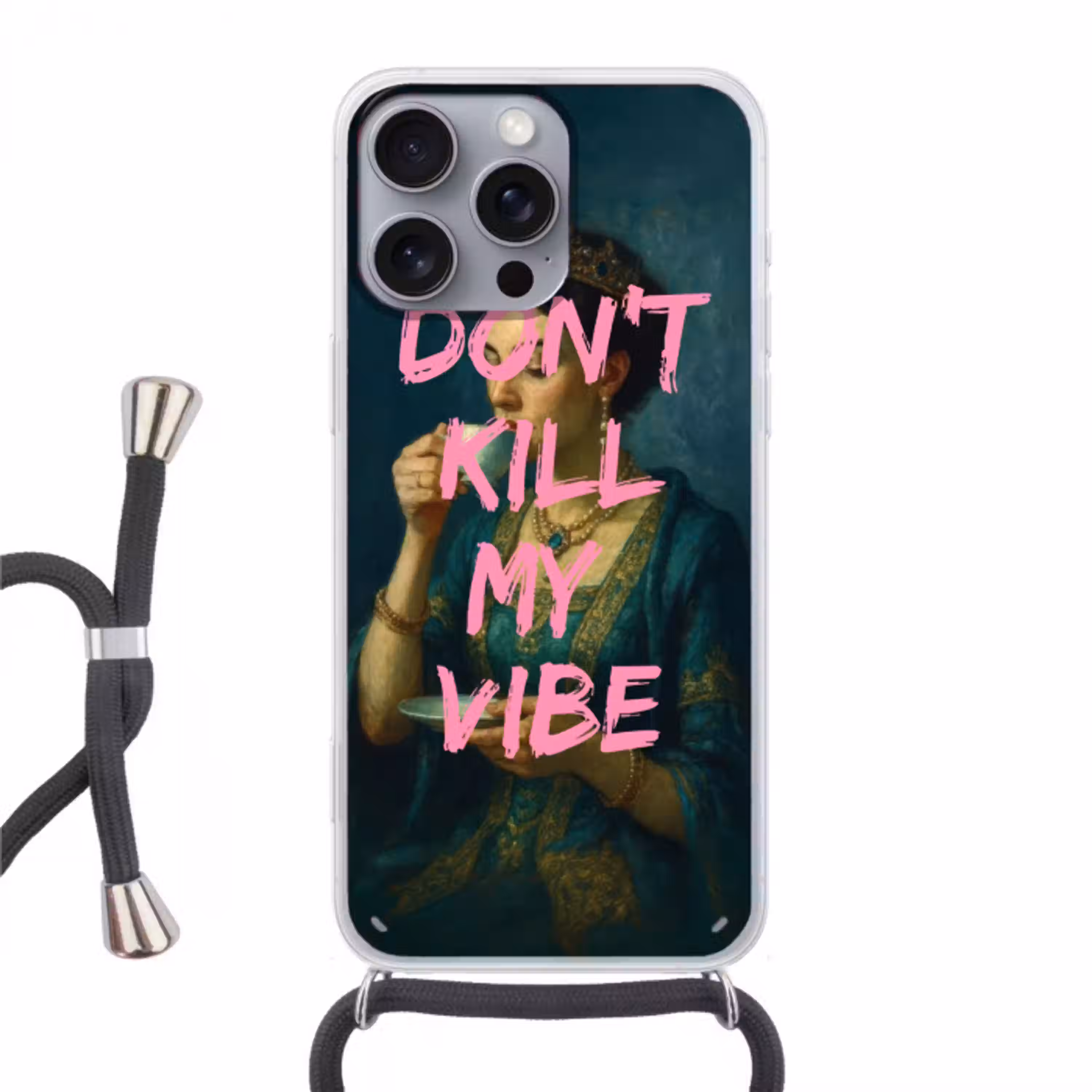 Vrouw - Portret - Kroon Hoesje iPhone 16 Pro Max met koord klein -3d