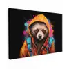 Graffiti - Wasbeer - Jas - Zwart canvas 2cm klein -z3d