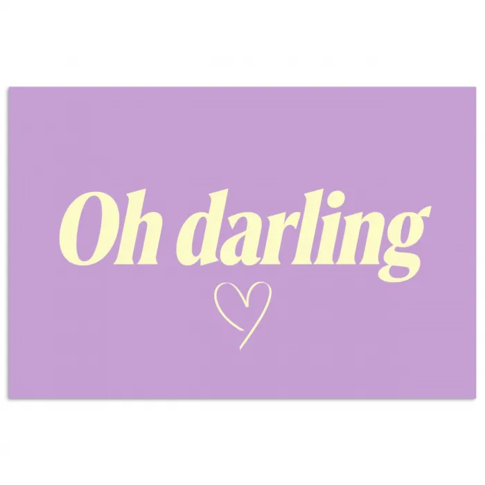 Oh darling - Hart - Paars poster papier klein -3d