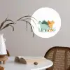 Planten - Sterren - Dinosaurussen - Oranje Wandcirkel behangsticker klein -sfeer3
