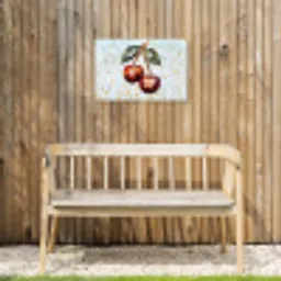 Kersen - Rood - Mozaïek - Blaadjes Tuinposter op houten frame 2 cm dik klein -sfeer4