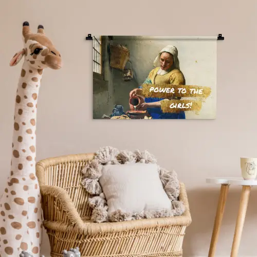 Melkmeisje - Goud - Quotes - Schilderij - Oude meesters Wandkleed katoen klein -wsfeer5_kind