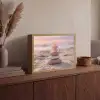 Stenen - Zand - Roze Light Box met batterij (Wandlamp) middel -sfeer2