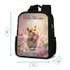 Hamster - Bloem - Natuur - Dier Rugzak - Zwart middel -productfoto_formaten