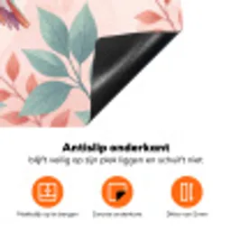 Kolibrie - Vliegen - Natuur - Illustratie - Kleurrijk Inductie beschermer vinyl 3mm klein -zzzzzzz-td-onderkant