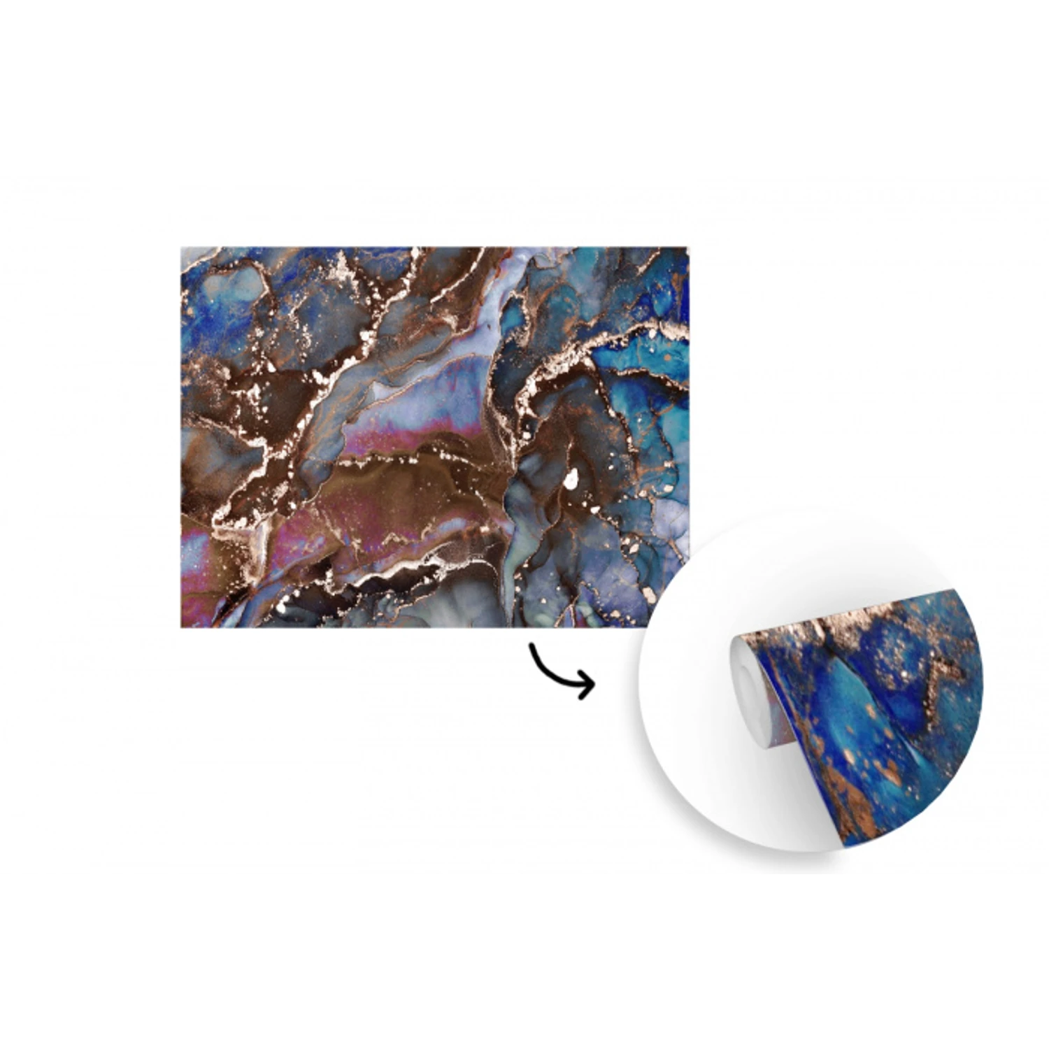 Marmer - Goud - Rosé fotobehang vinyl groot -3d