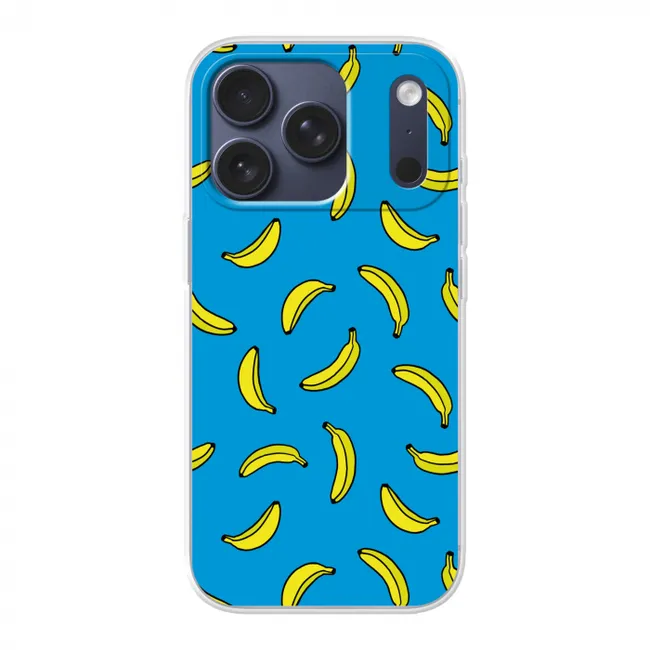 Telefoonhoesje - Bananen - Geel - Blauw - Print