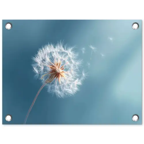 Paardenbloem - Wind - Blauw tuinposter los doek klein -3d
