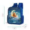 Oranje monster op maansikkel Kinderrugzak - Blauw middel -productfoto_formaten