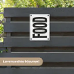 Food - Zwart - Wit - Decoratie tuinposter los doek klein -sfeer3