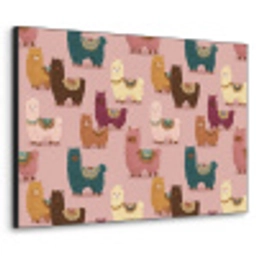 Alpaca's - Patroon - Kleurrijk Textielframe zwart klein 947 -3d