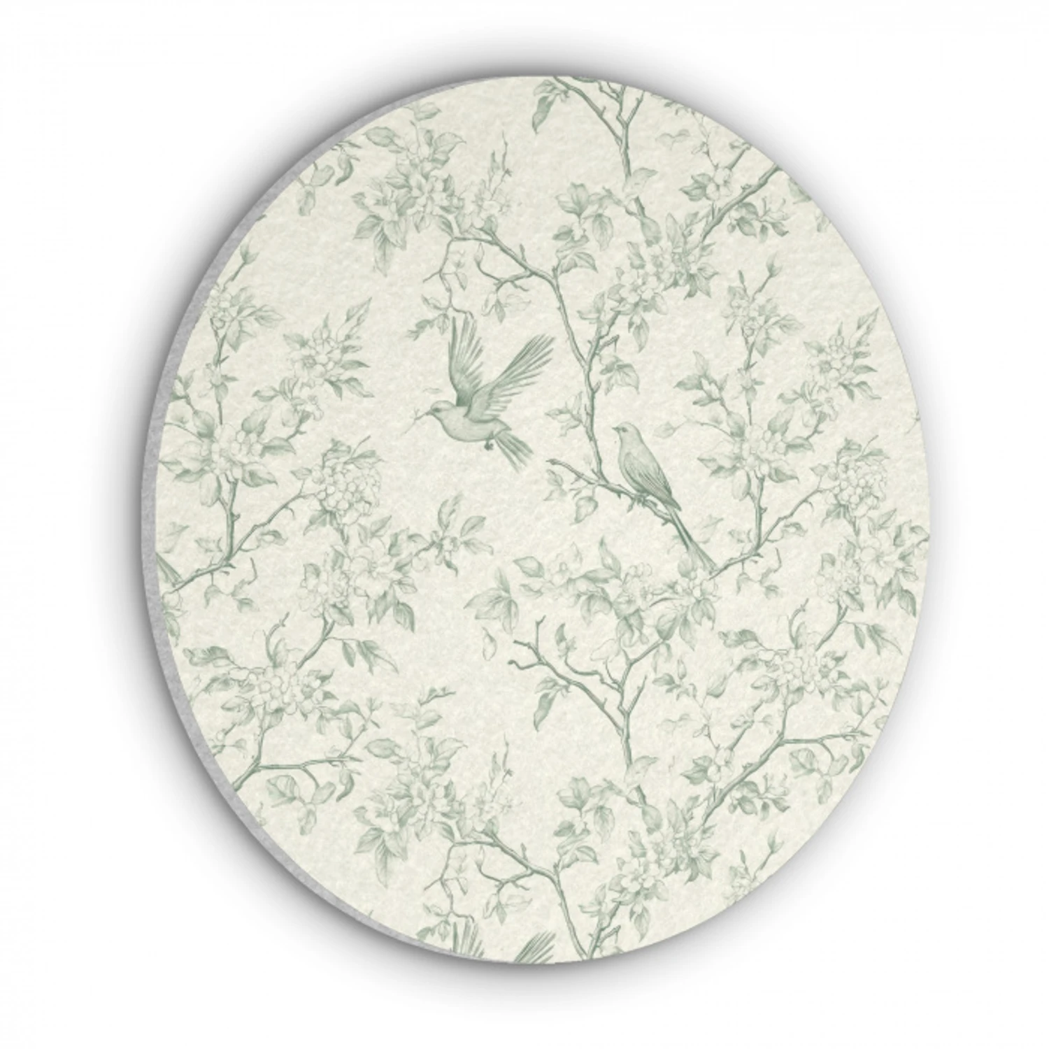 Klassiek - Vogels - Groen Akoestische PET Vilt - Rond klein 838 -3d