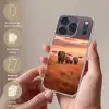 Groep olifanten - Open vlakte - Zon Telefoonhoesje iPhone 17 Pro klein -sfeer3_NL