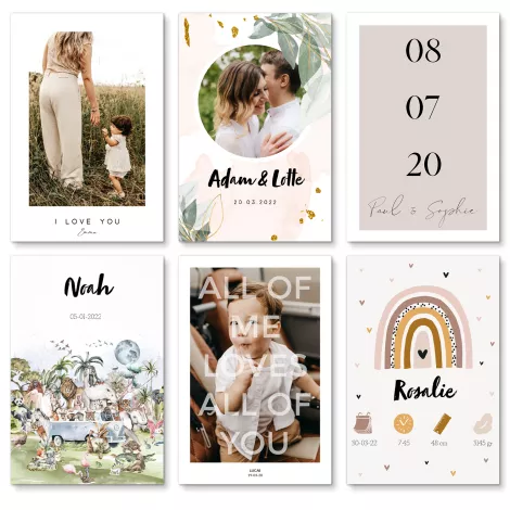 Foto op canvas met tekst - Productbeel - zes verschillende canvas templates