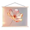 Glazen - Bloem - Roze textielposter latten blank klein -3d