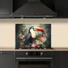Toekan - Vogels - Bloemen - Planten - Tropisch keuken achterwand spatscherm klein -sfeer1
