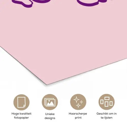 You're doing great - roze - 3D poster papier klein -closeup_NL