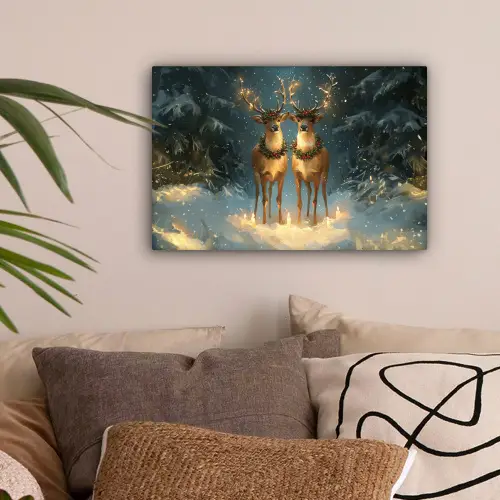 Dennensprookje - Rendier - Nacht canvas 2cm klein -sfeer1