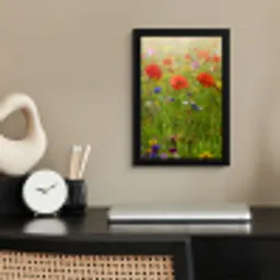 Lente - Bloemen - Rood - Klaproos - Gras - Groen fotolijst zwart zonder passe partout klein -sfeer1